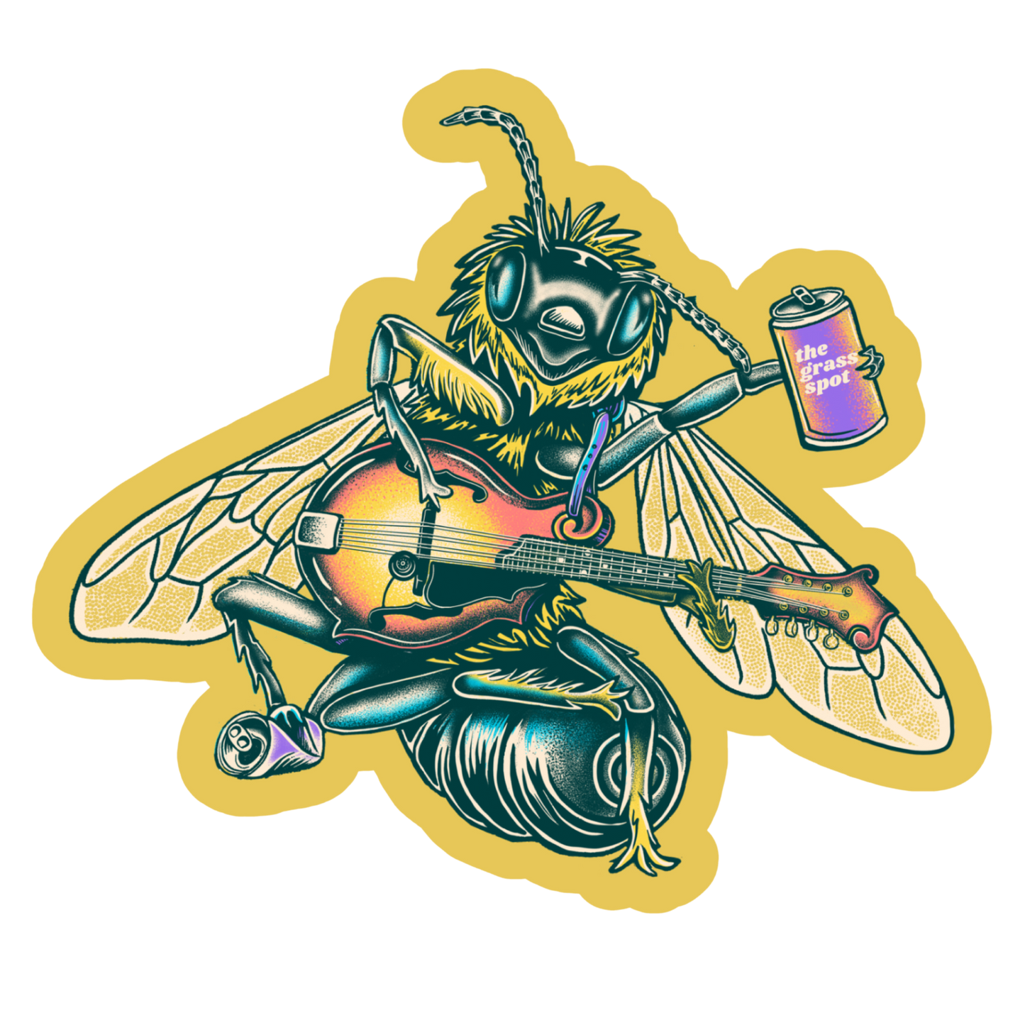 drunk bee sticker